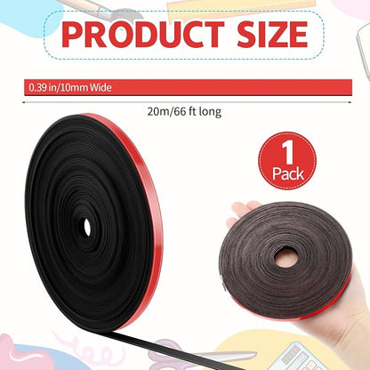 Magnetic Tape Roll Thin Strips, 0.39 Inch x 66 Feet Magnetic Board Dividers - Image 2