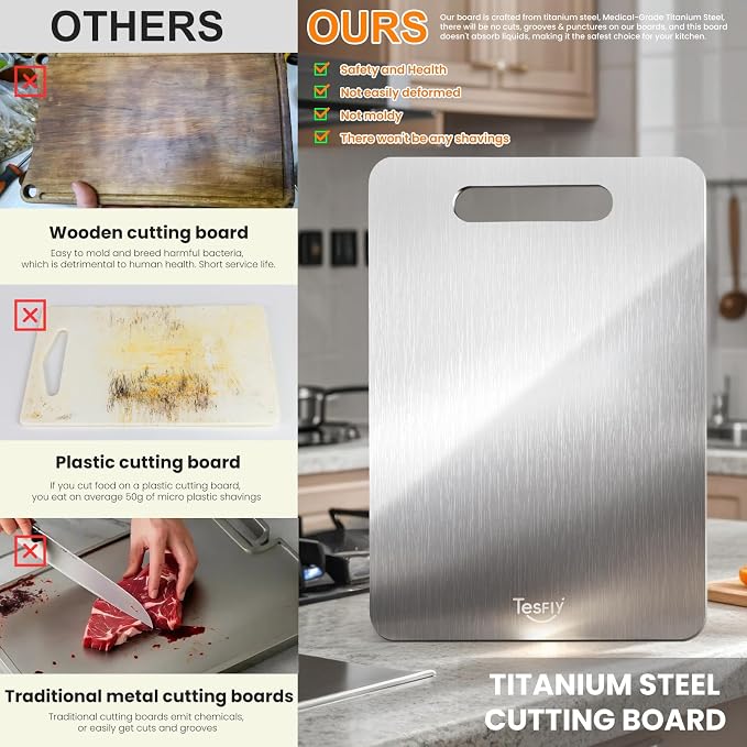 2 Pack Titanium Cutting Board - Image 2