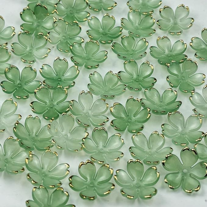100pcs Acrylic Flower Beads, 19mm Cherry Blossom Plastic Gradient Flower Spacer by Unknown