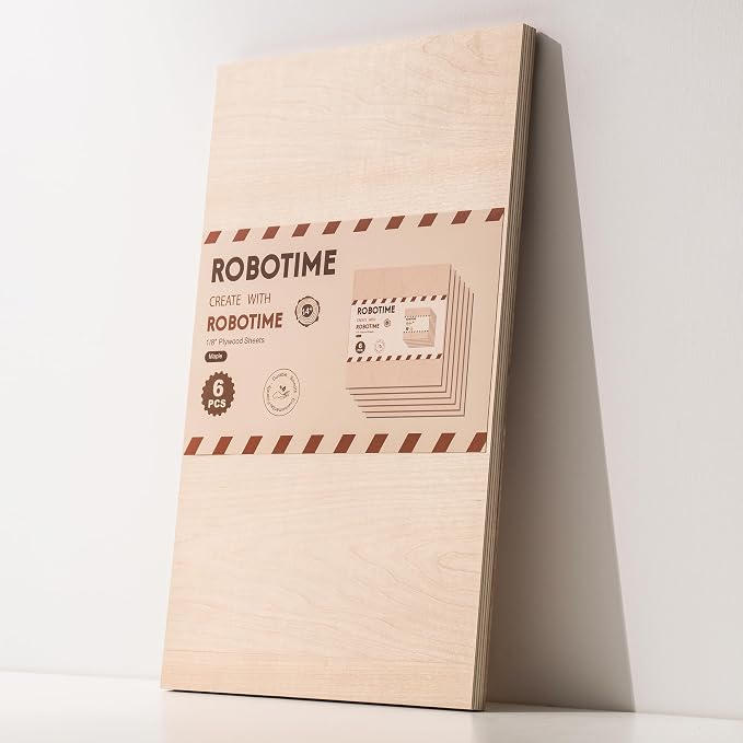 ROBOTIME 3mm Plywood 6 Pcs, 1/8 Maple Plywood by ROBOTIMEBuildingThingstoLife