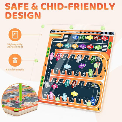 Magnetic Alphabet Maze, Montessori Magnetic Maze Board - Image 2