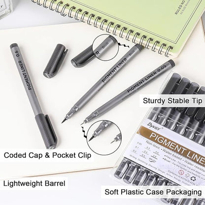 Dyvicl Micro-Pen Fineliner Pens, Journaling, 9 Pack - Image 3
