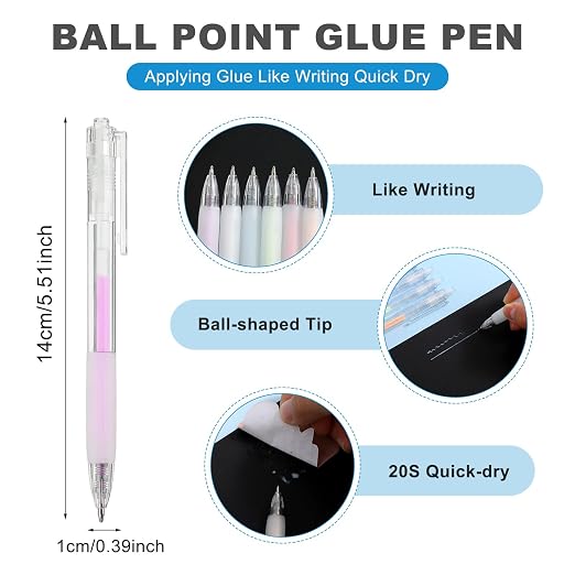 6 Pcs Glue Stick Pens for Crafting, Easy Precise Control Fine Tip, Quick Dry - Image 2