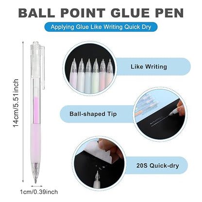 6 Pcs Glue Stick Pens for Crafting, Easy Precise Control Fine Tip, Quick Dry - Image 2