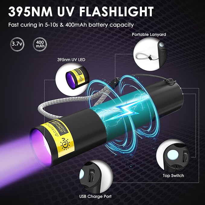 UV Resin Kit with Light, 100g UV Resin with Rechargeable 395NM UV Flashlight - Image 2