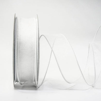 CT CRAFT LLC Sheer Organza Wired Ribbon 1.5" x 50Yards White - Image 2