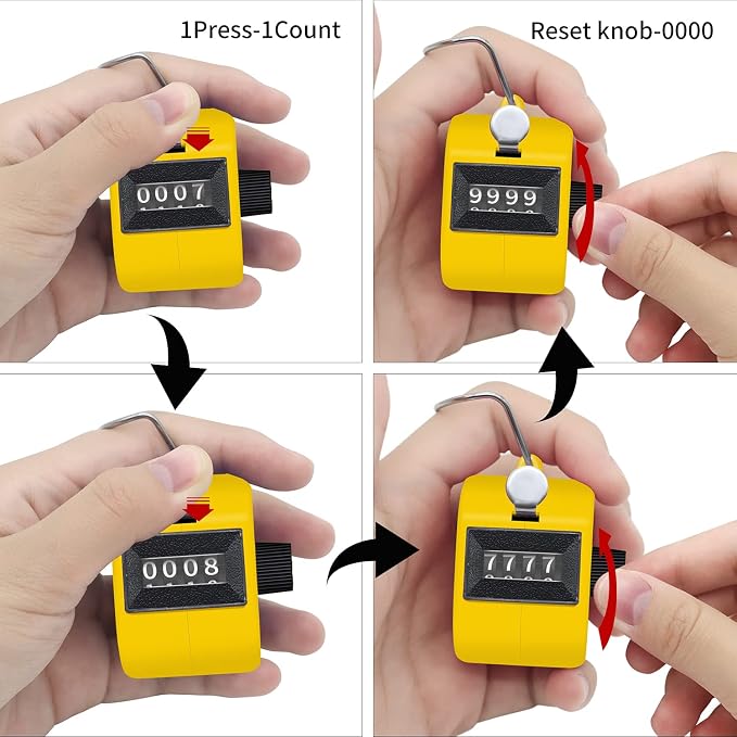 12 Pcs Hand Tally Counter 4-Digit Lap Counter Clicker, Manual Mechanical - Image 7