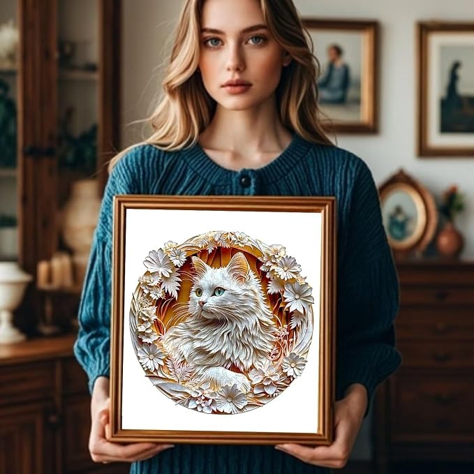 Wooden Puzzles Adults, 3D Cute Cat Wooden Puzzles 300 Pieces, Unique Animal - Image 5