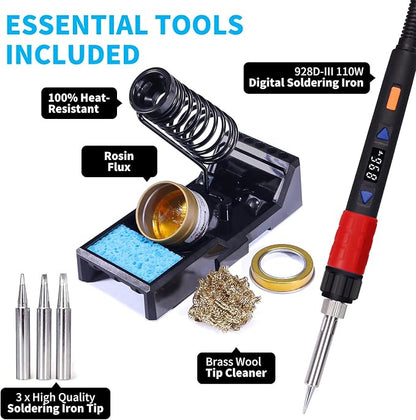 YIHUA 928D-III Soldering Iron, 110W High Power, Fully Digital Display °F /°C- - Image 2