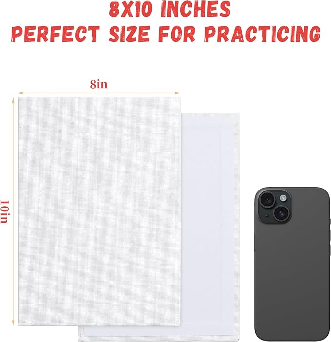 Simetufy 12 Pack 8x10 Canvas Boards - Image 8