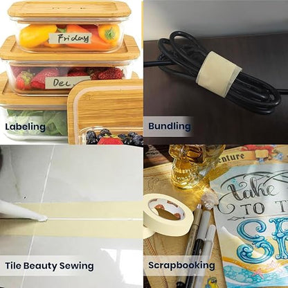 TAPEBEAR General Purpose Masking Tape 1 Inch x 60 Yards, DIY Arts Crafts - Image 6