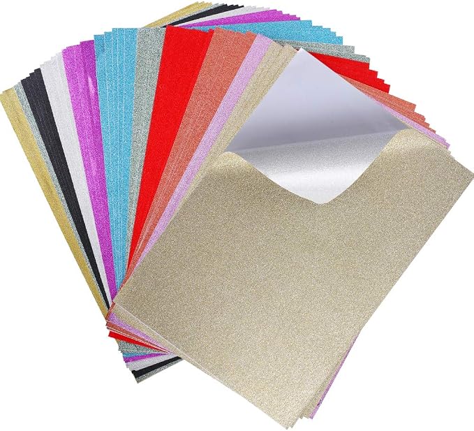UCEC Glitter Cardstock Paper, 50 Sheets 10 Colors, 8.3 x 11.7 Inch by UCEC