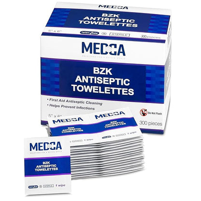 Hand Wipes – Benzalkonium Chloride Swabs Individual BZK Single-Use Packets by by MEDca