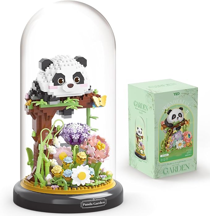 Panda Flower Building Set for Adult Plant Friend Set Bonsai Tree Party Favors by QARULUS