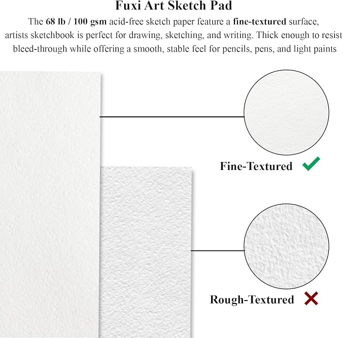 9" x 12" Sketch Book, Top Spiral Bound Sketch Pad, 2 Packs 100 Sheets Each - Image 5