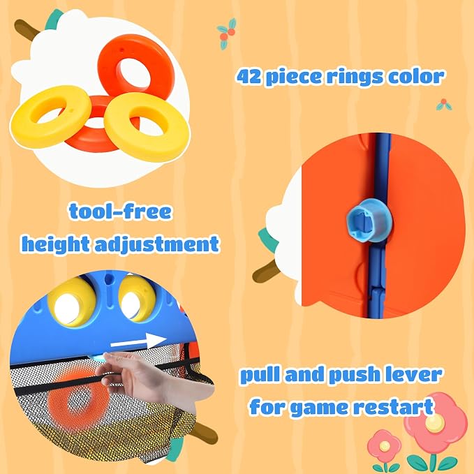 Ancaixin Giant 4 in-A-Row Connect Game Set, Adjustable Height Jumbo Yard Game - Image 6