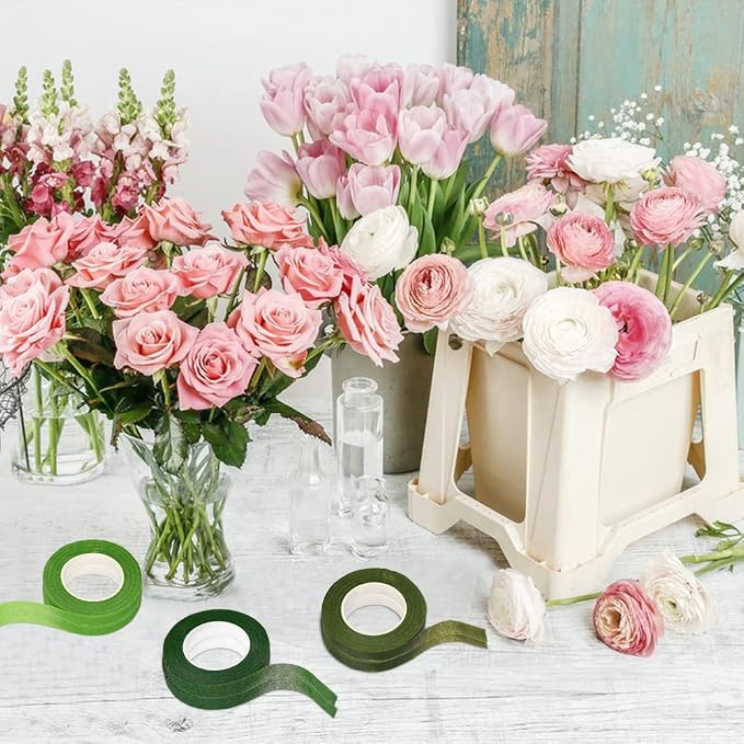 6 Rolls Floral Tape, 1/2" by 180Yard Green Floral Tape - Image 7