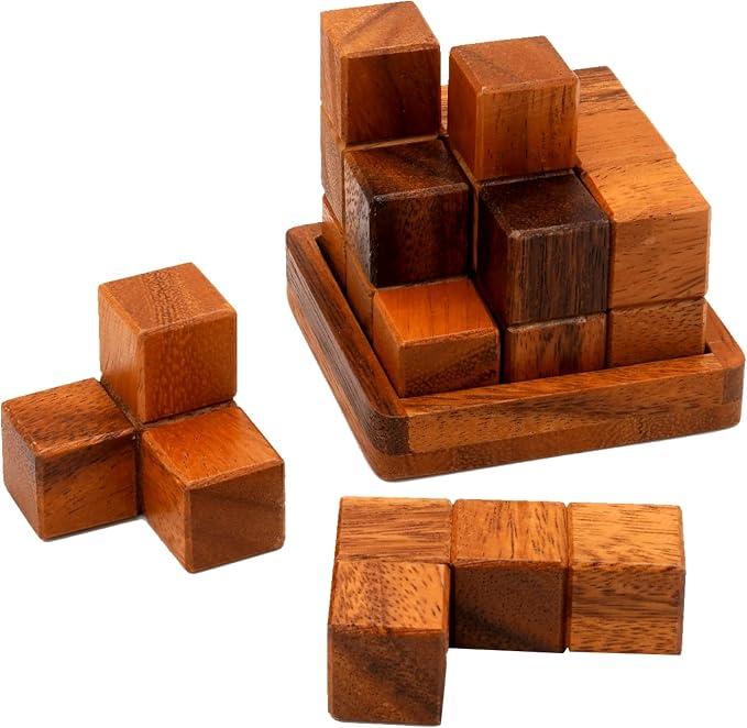 BSIRI Soma Puzzle Cube Wooden Toy Brain Teaser Desk Board Games Adults Master - Image 7