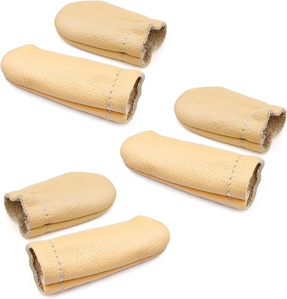 3 Pairs Leather Finger Protector Needle Felting Knitting Finger Thimble Guards by Mayboos