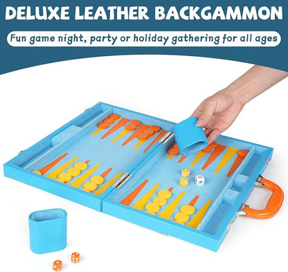 Backgammon Set, 15 Inches Classic Board Game - Image 2