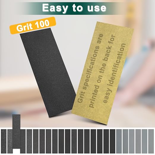 20PCS Sand Paper 100 Grit Sandpaper Sheets, 9 x 3.6 Inch Wet Dry Sandpaper - Image 3