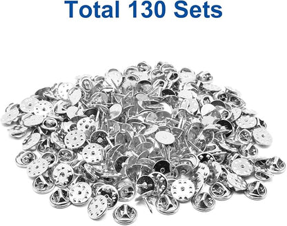 130 Set Pin Backs, Blank Pins Scatter Butterfly Clutch Pin Holder Enamel Pin - Image 2