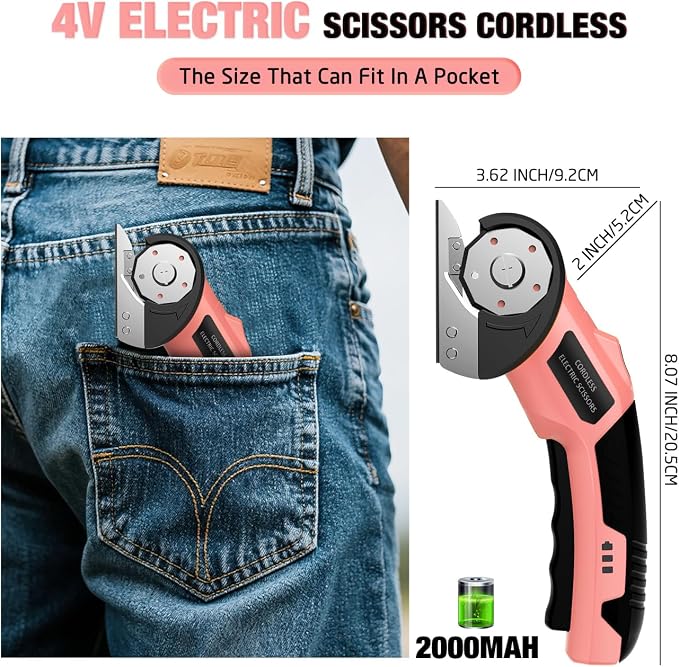 Cordless Electric Scissors: 4V Rechargeable Cardboard Cutter, 3 Blades - Image 3