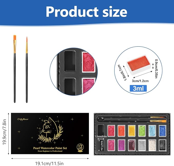 Mini Glitter Watercolor Paint Set - Image 2