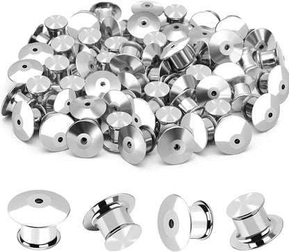 20PCS Locking Pin Back Locking Pin Keeper Clasp, Metal Pin Backing by NANMOTUE