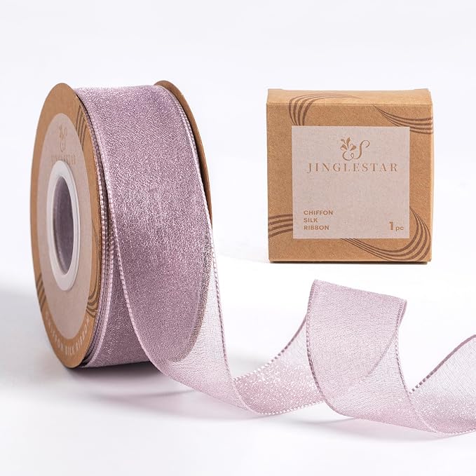 1 Inch Wide Sheer Chiffon Ribbon by JINGLESTAR