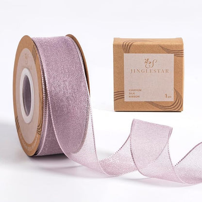 1 Inch Wide Sheer Chiffon Ribbon by JINGLESTAR
