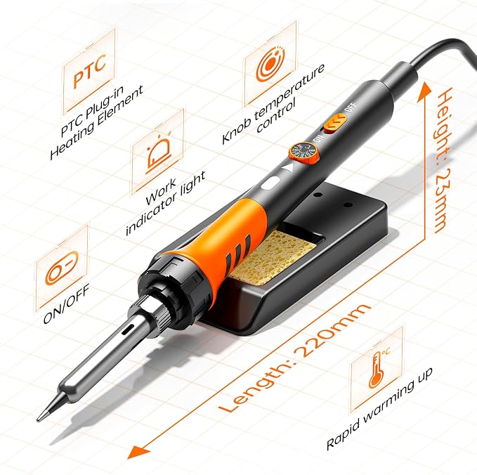 60W Adjustable Temperature Soldering Iron Kit - Image 5