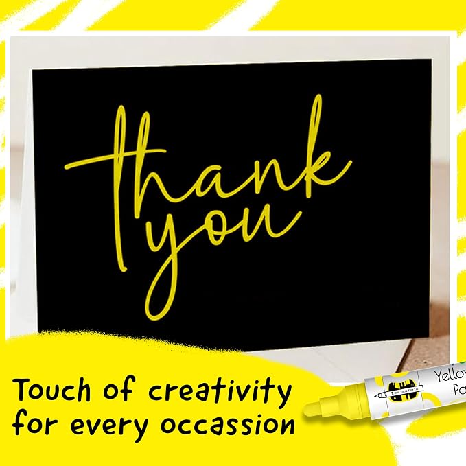 4 Dual Tip Yellow Paint Pen Metallic - Image 5