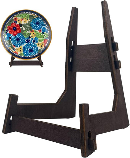 6 Inch Wooden Display Stand, Plate Holder by COLOOFO