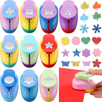 Harloon 10 Pcs Craft Hole Punch Shapes 1 Inch Paper Punch Hole Mix Shapes by Muasung