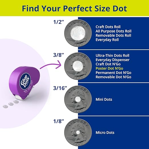 Glue Dots, Poster Dots Dot N' Go Dispenser, Double-Sided, .38 Inch, 1200 Dots - Image 5