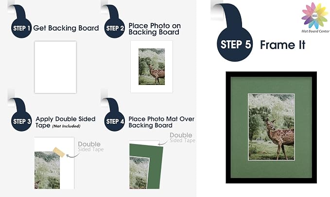 Mat Board Center, 8x10 for 5x7 Basque Green Color Mats - Image 5