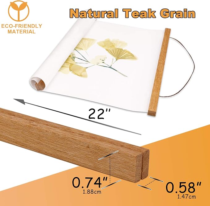 WITCOLOR Poster Hanger Frame, Teak Style 22 inch Wide Magnetic Frame - Image 2