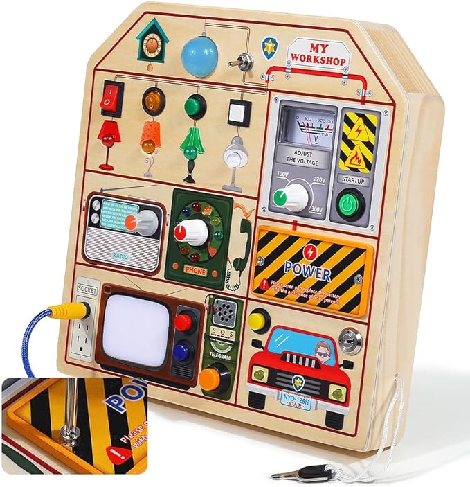 JAUNTY Montessori Wooden Busy Board by JAUNTY
