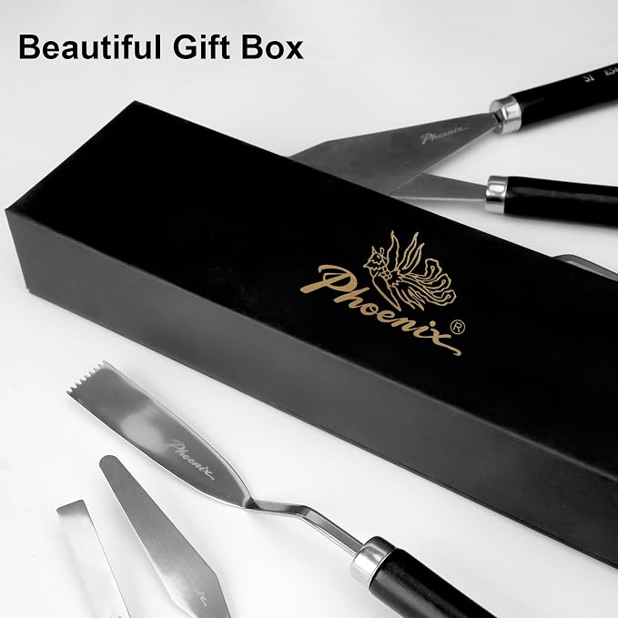 PHOENIX High Flexible Palette Knife Set, 5 Pieces Stainless Steel Painting - Image 5