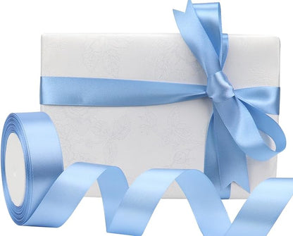 Lake blue Solid Satin Ribbon 1 Inch 25 Yards Solid Polyester Fabric Ribbon - Image 5