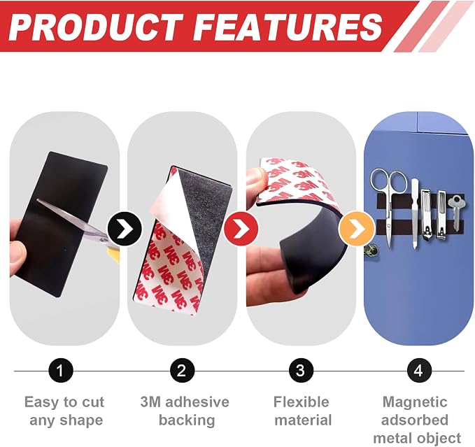 Thaibear Magnetic Strips with Adhesive Backing Strong Flexible Magnetic Tape - Image 4
