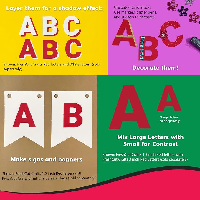 FreshCut Crafts 636 Pcs 1.5 in. Red Bulletin Board Letters & Numbers, Capital - Image 8