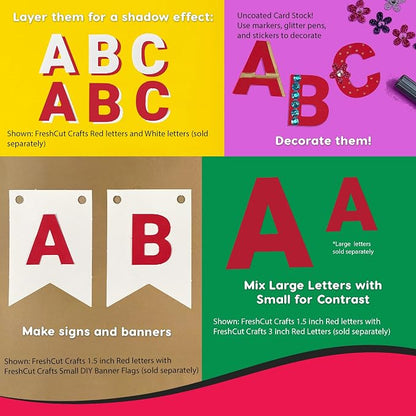 FreshCut Crafts 636 Pcs 1.5 in. Red Bulletin Board Letters & Numbers, Capital - Image 8