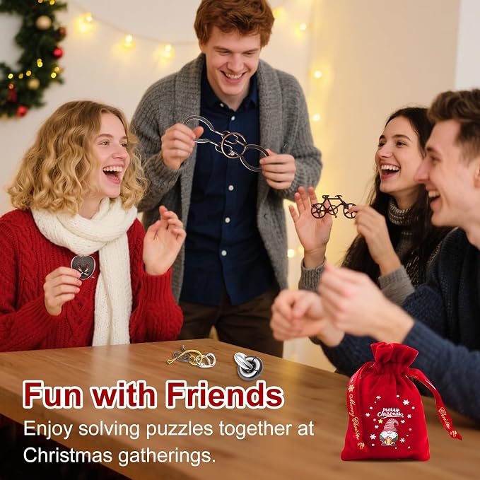 9 PCS Metal Brain Teaser Puzzles Logic Metal Puzzle - Image 4