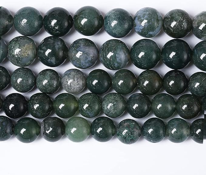 90PCS 4mm Natural Green Moss Agate Beads Gemstone Round Loose Spacer Beads by NaturalStoneBeads