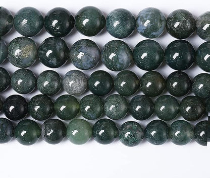 90PCS 4mm Natural Green Moss Agate Beads Gemstone Round Loose Spacer Beads by NaturalStoneBeads