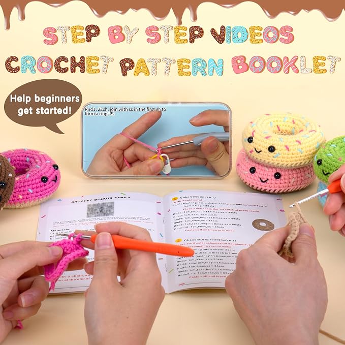 Crochet Kit for Beginners, Beginner Crochet Starter Kit w Step-by-Step Video - Image 2