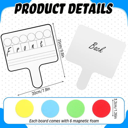 Seajan 18 Pcs Magnetic Paddle Set Education Dry Erase Double Side Handheld - Image 2
