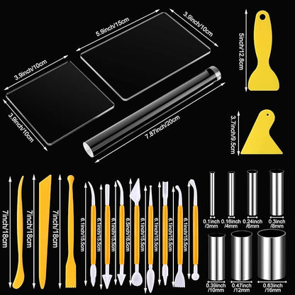 Honoson 24 Pcs Clay Sculpting Tools Kits Polymer Clay Tools DIY Set - Image 3